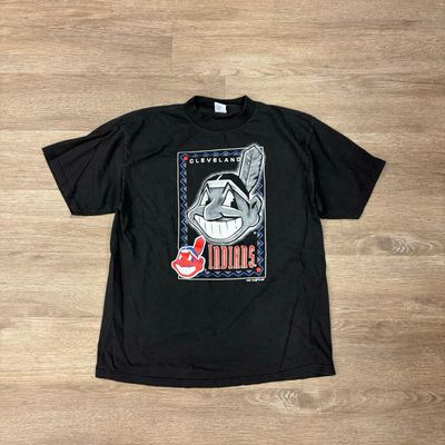 VINTAGE 1997 BIG FACE WAHOO CLEVELAND INDIANS TEE SIZE XL