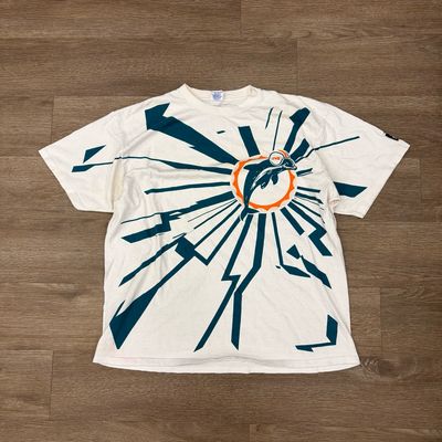 VINTAGE 1996 STARTER MIAMI DOLPHINS ALL OVER PRINT TEE SIZE XL