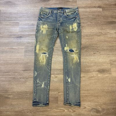 PO PURPLE JEANS P001 BLUE ACID WASH JEANS SIZE 33