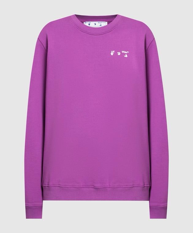 NEW OFF-WHITE SWIMMING MANS CREWNECK (WOMANS) FUCHSIA SIZE LARGE