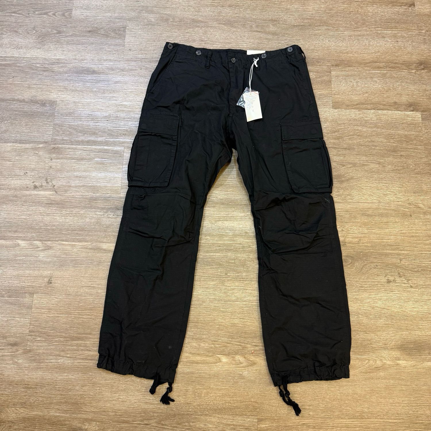 NEW MNML WASHED BLACK CARGO PANTS SIZE 40