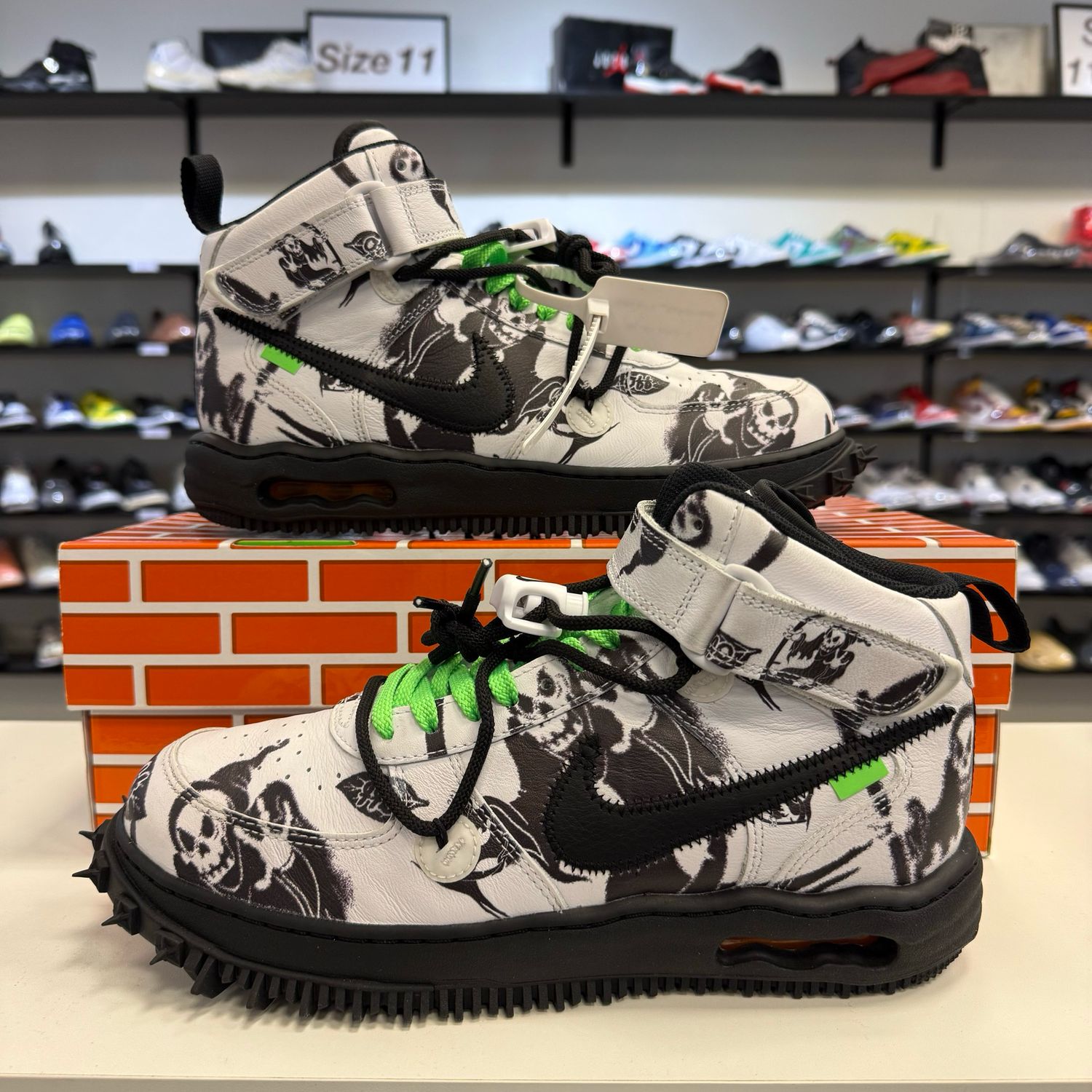 PO2 NIKE AIR FORCE 1 MID SP OFF-WHITE GRIM REAPER SIZE 10.5