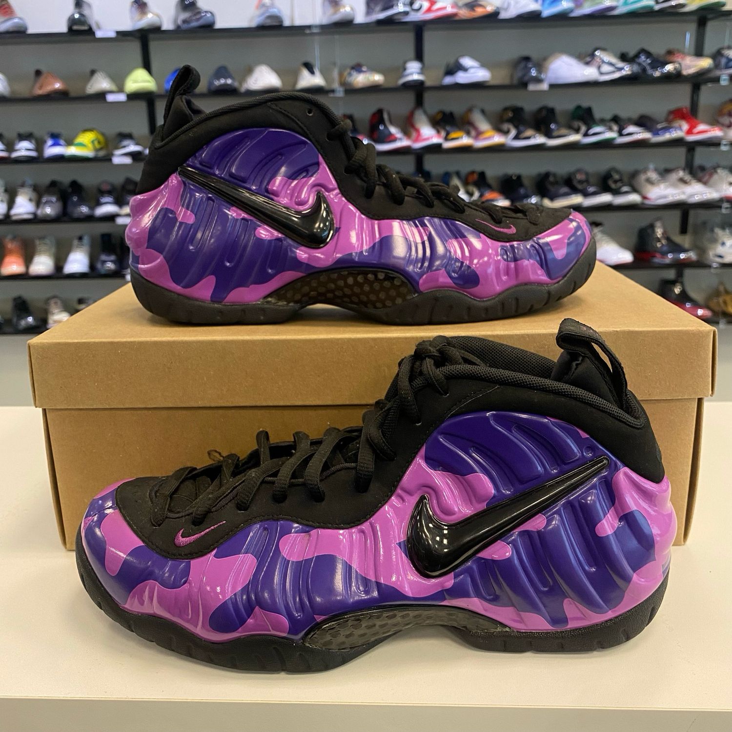 PO NB NIKE AIR FOAMPOSITE PRO PURPLE CAMO SIZE 8.5