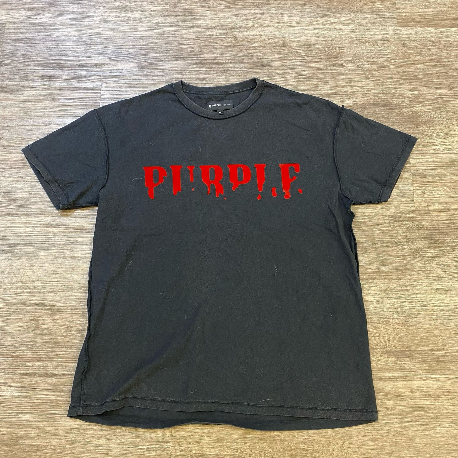 PO PURPLE BRAND TEXTURE INSIDE OUT TEE BLACK SIZE M