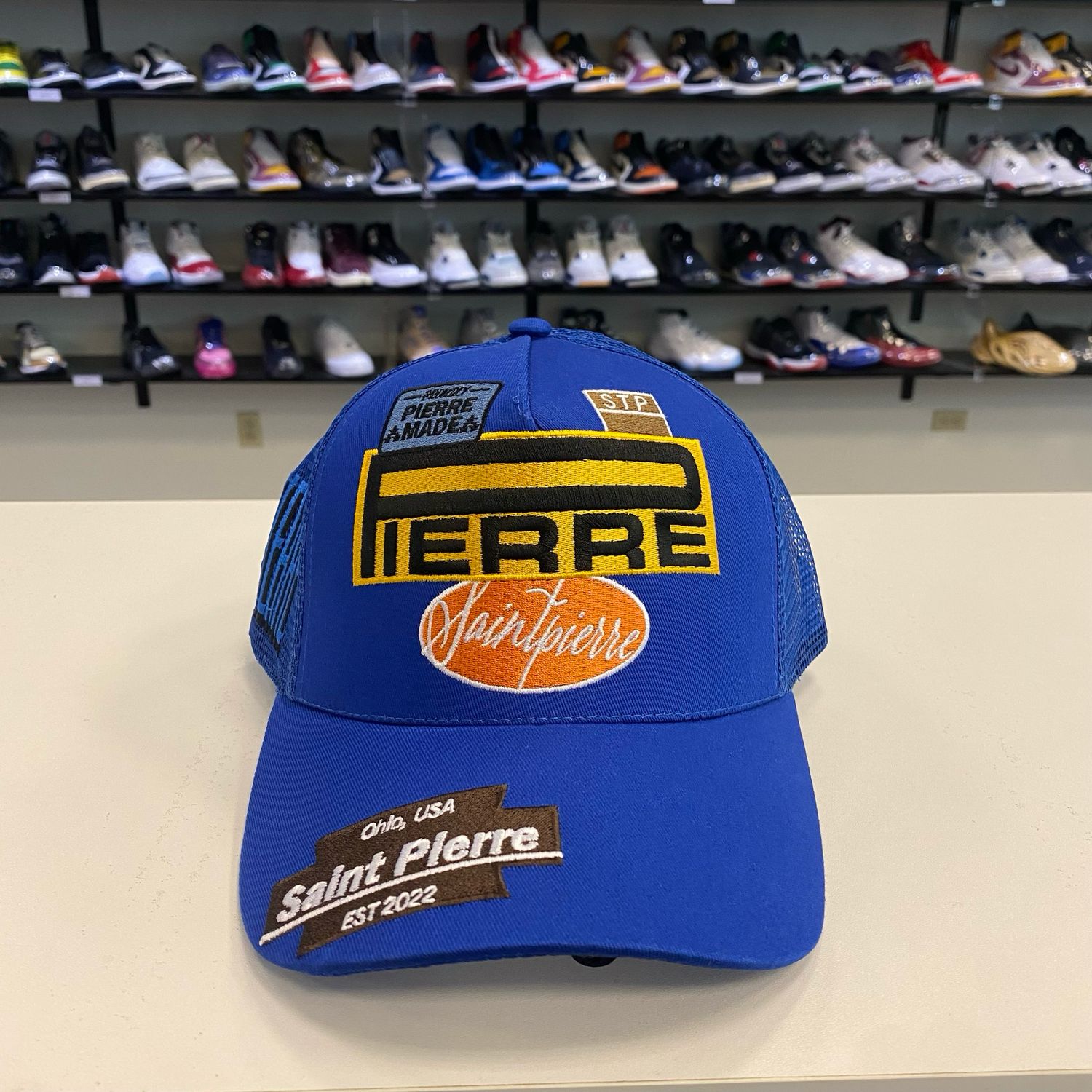 NEW ST PIERRE MULTI PATCH TRUCKER BLUE