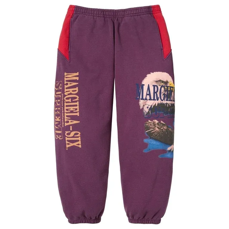 NEW SUPREME MM6 MAISON MARGIELA EAGLE SWEATPANT PURPLE