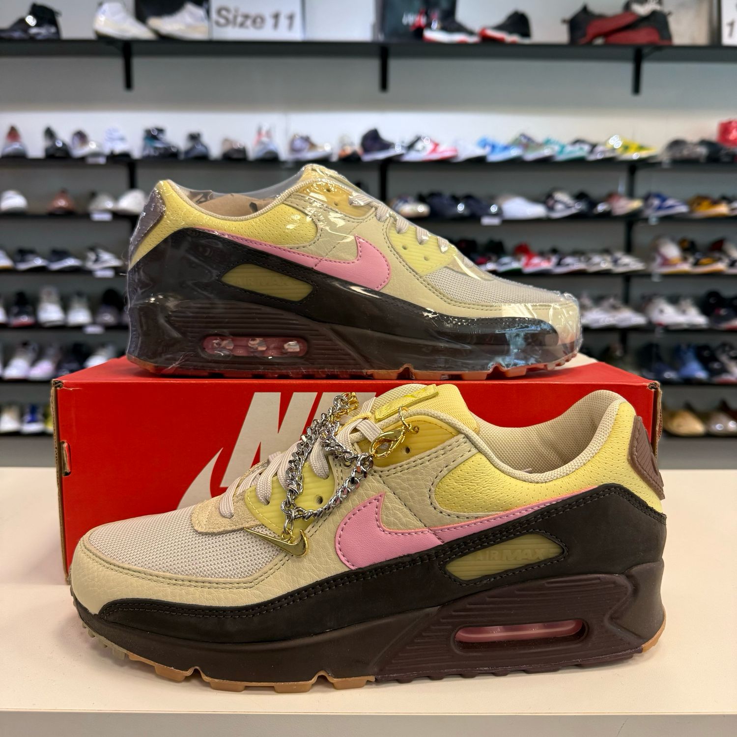 NEW NIKE AIR MAX 90 CUBAN LINK VELVET BROWN