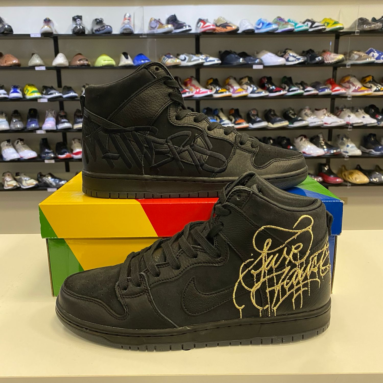 NEW NIKE SB DUNK HIGH FAUST BLACK GOLD