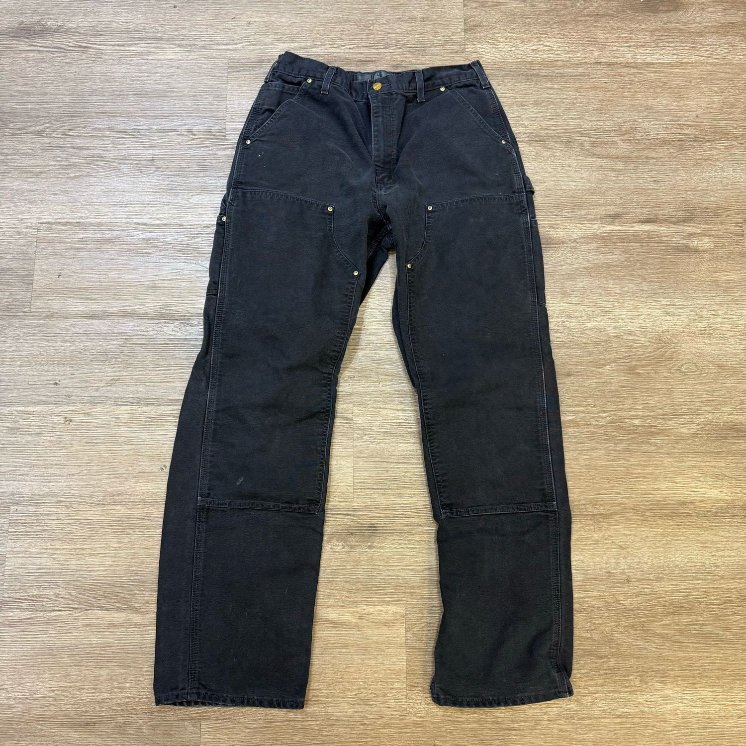 PO CARHART DOUBLE KNEE JEANS BLACK SIZE 34X34