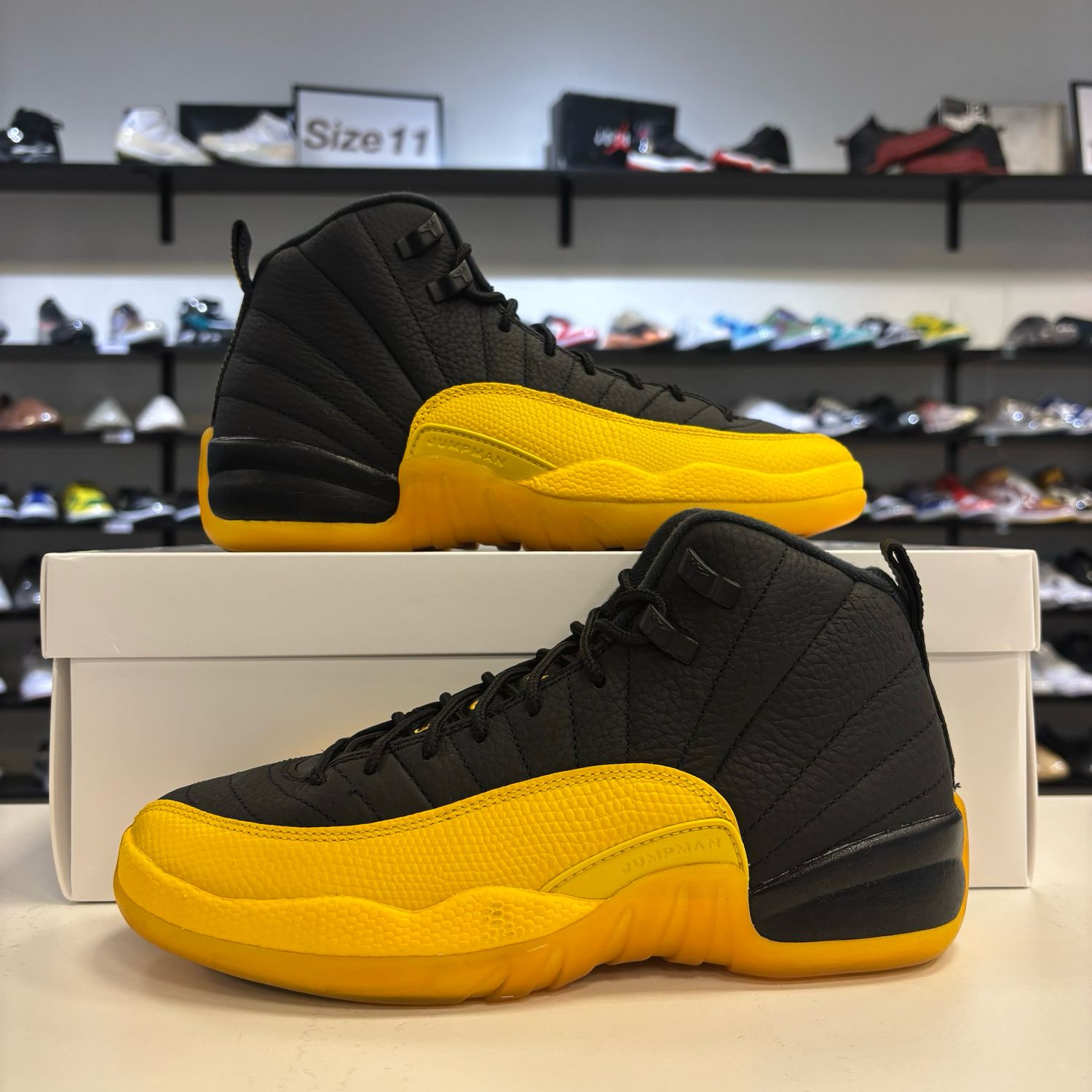 PO NB AIR JORDAN 12 BLACK UNIVERSITY GOLD  (GS) SIZE 7Y