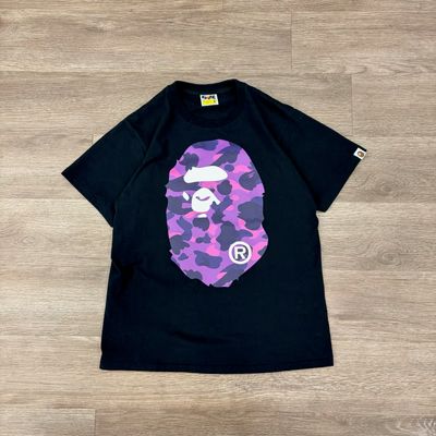 PO BAPE PURPLE CAMO APE HEAD TEE SIZE M
