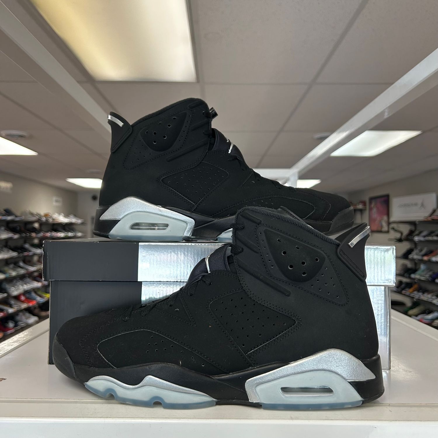 PO2 AIR JORDAN 6 CHROME METALLIC SILVER SIZE 11
