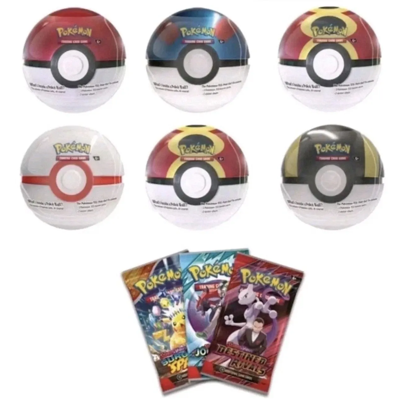 NEW POKEMON 3 PACK POKE BALL TIN (E25)