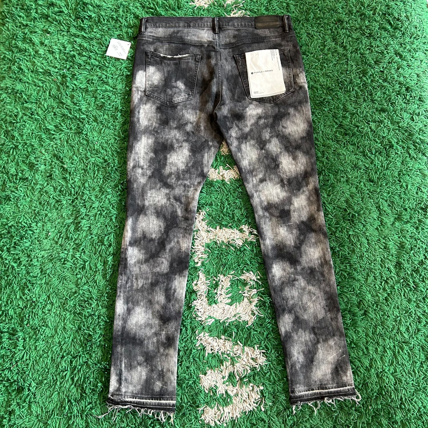 PO PURPLE P001 SLIM FIT BLACK FADE DYE JEANS SIZE 36