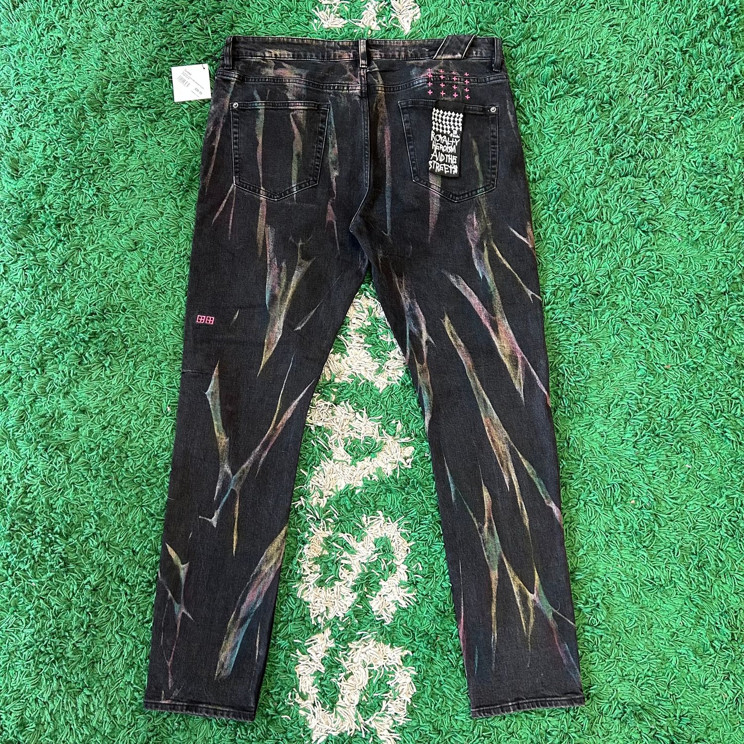 PO KSUBI CHITCH PINK REFRAKT BLACK JEANS SIZE 38