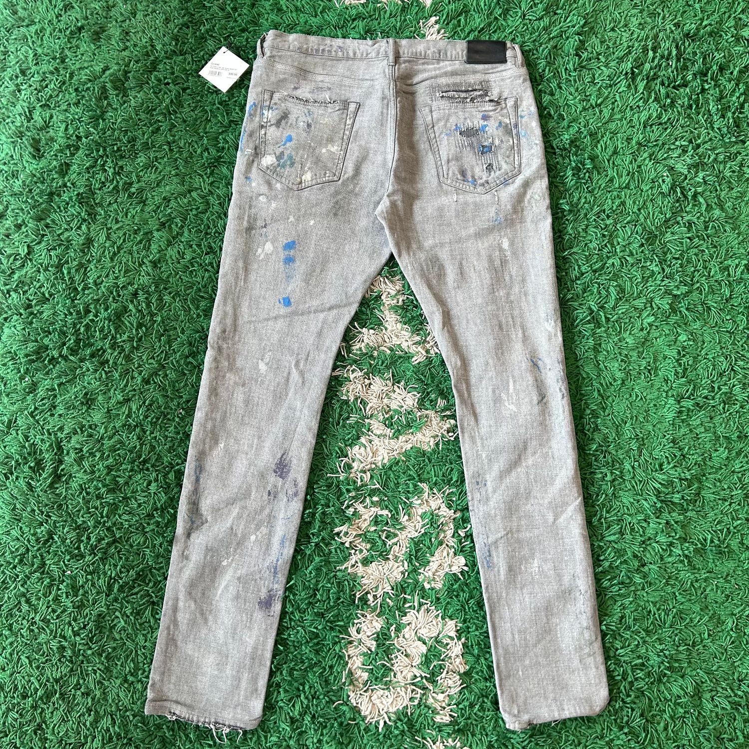 PO PURPLE P001 NBT BLACK INSIDE OUT PAINT MARKS &amp; RIPS SIZE 36