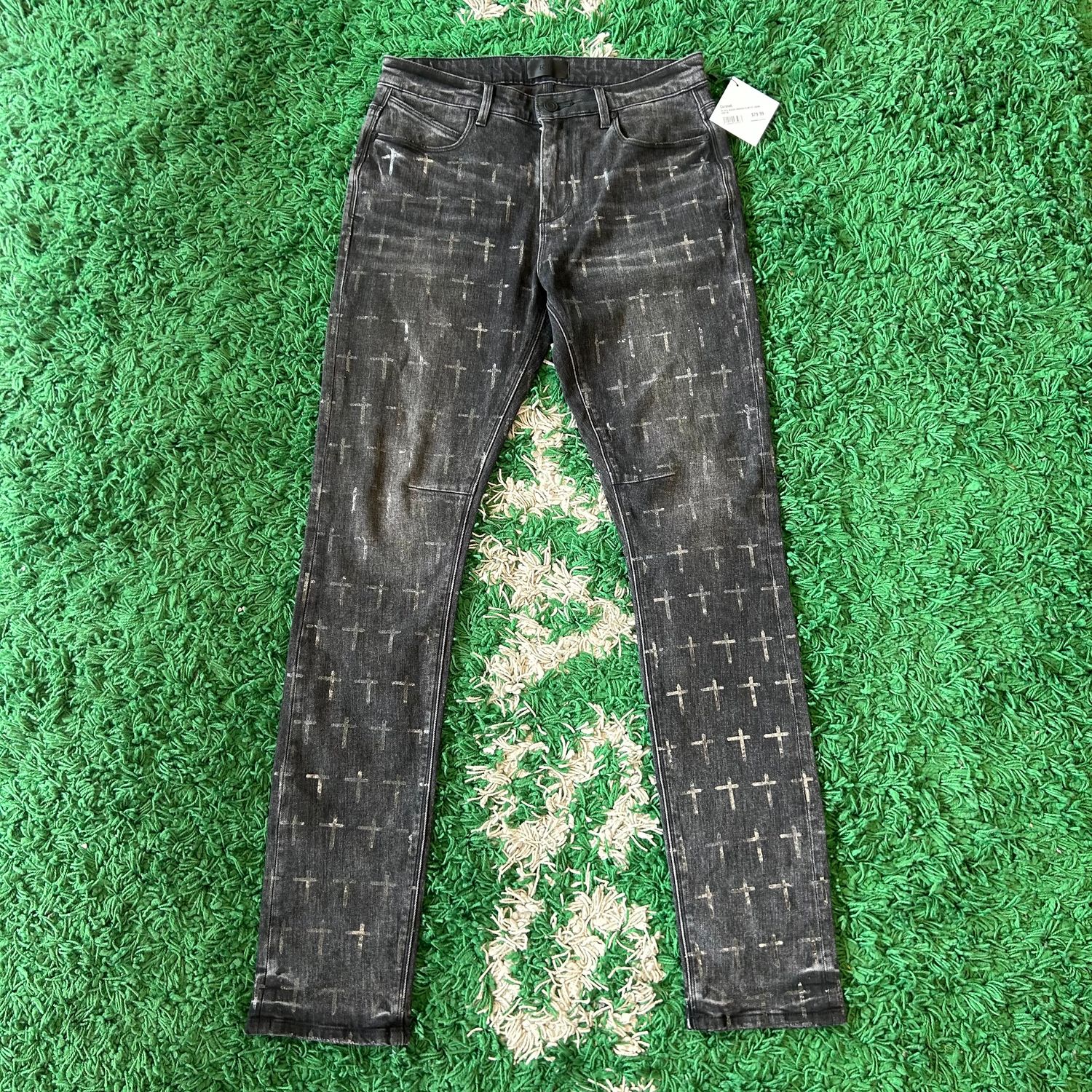 PO RTA BLACK CROSSES SLIM FIT JEANS SIZE 30