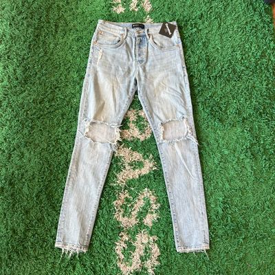 PO PURPLE P002 NTB LIGHT WASH KNEE HOLES SIZE 30