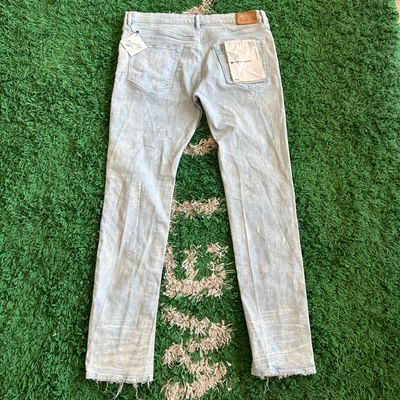 PO PURPLE P001 SLIM FIT LIGHT WASH WHITE PAINT DISTRESSING SIZE 36