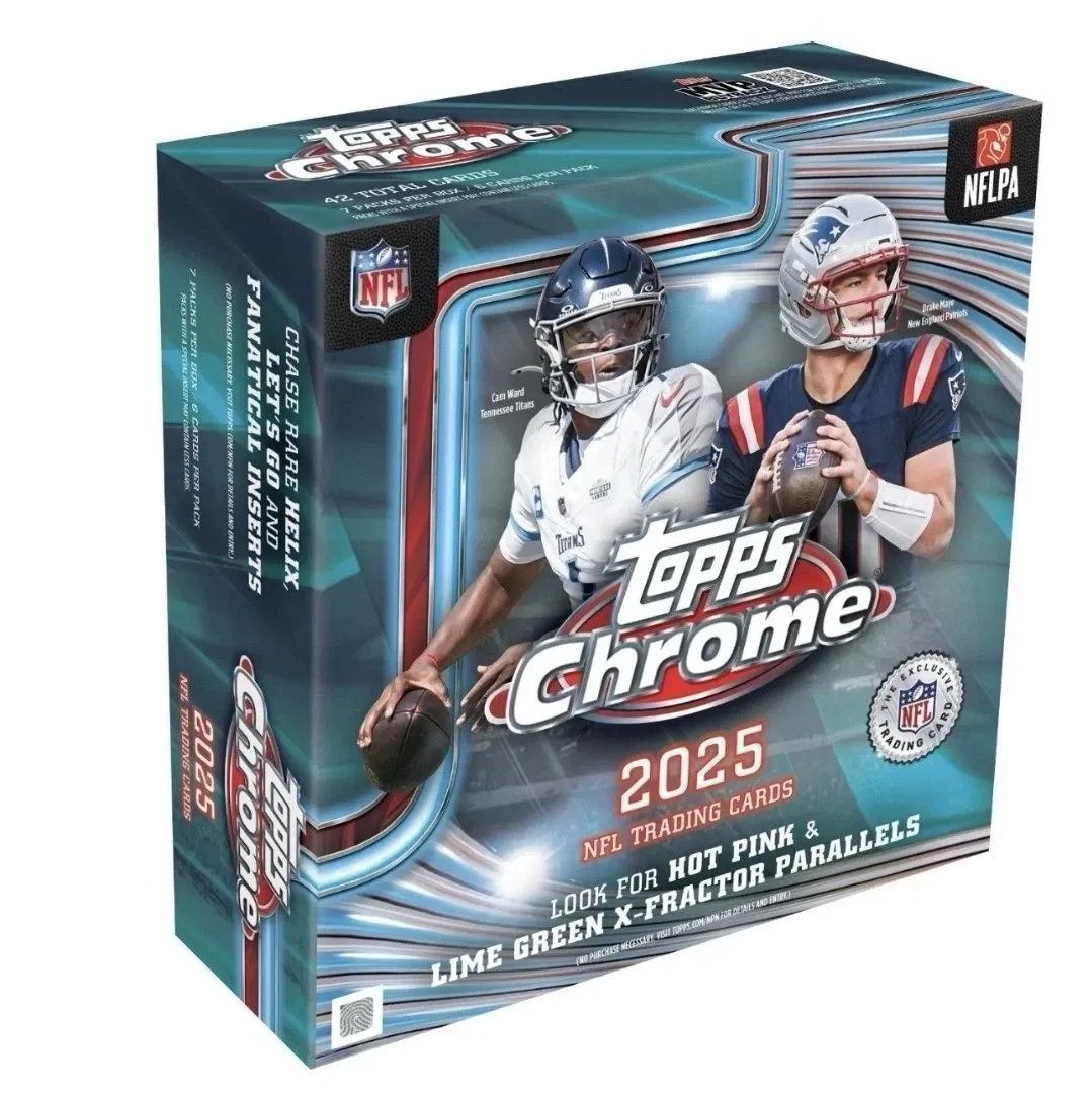 NEW 2025 TOPPS CHROME FOOTBALL MEGA BOX