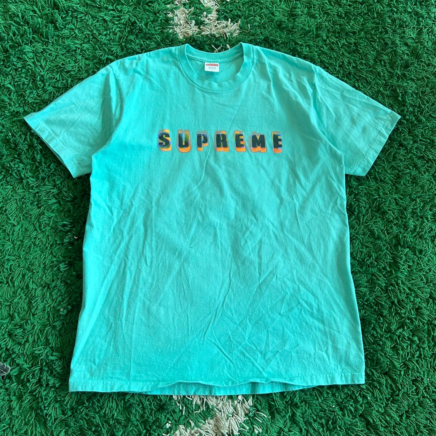 PO SUPREME STENCIL TEE TEAL SIZE LARGE