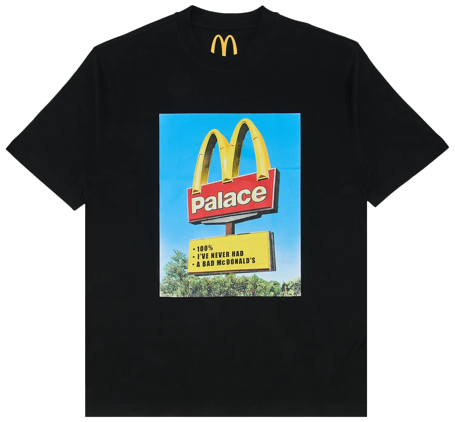 NEW PALACE X MCDONALDS SIGN T-SHIRT BLACK SIZE M