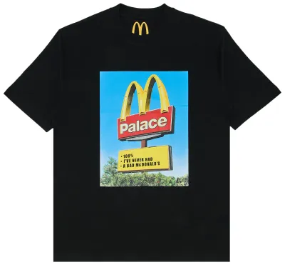 NEW PALACE X MCDONALDS SIGN T-SHIRT BLACK SIZE M