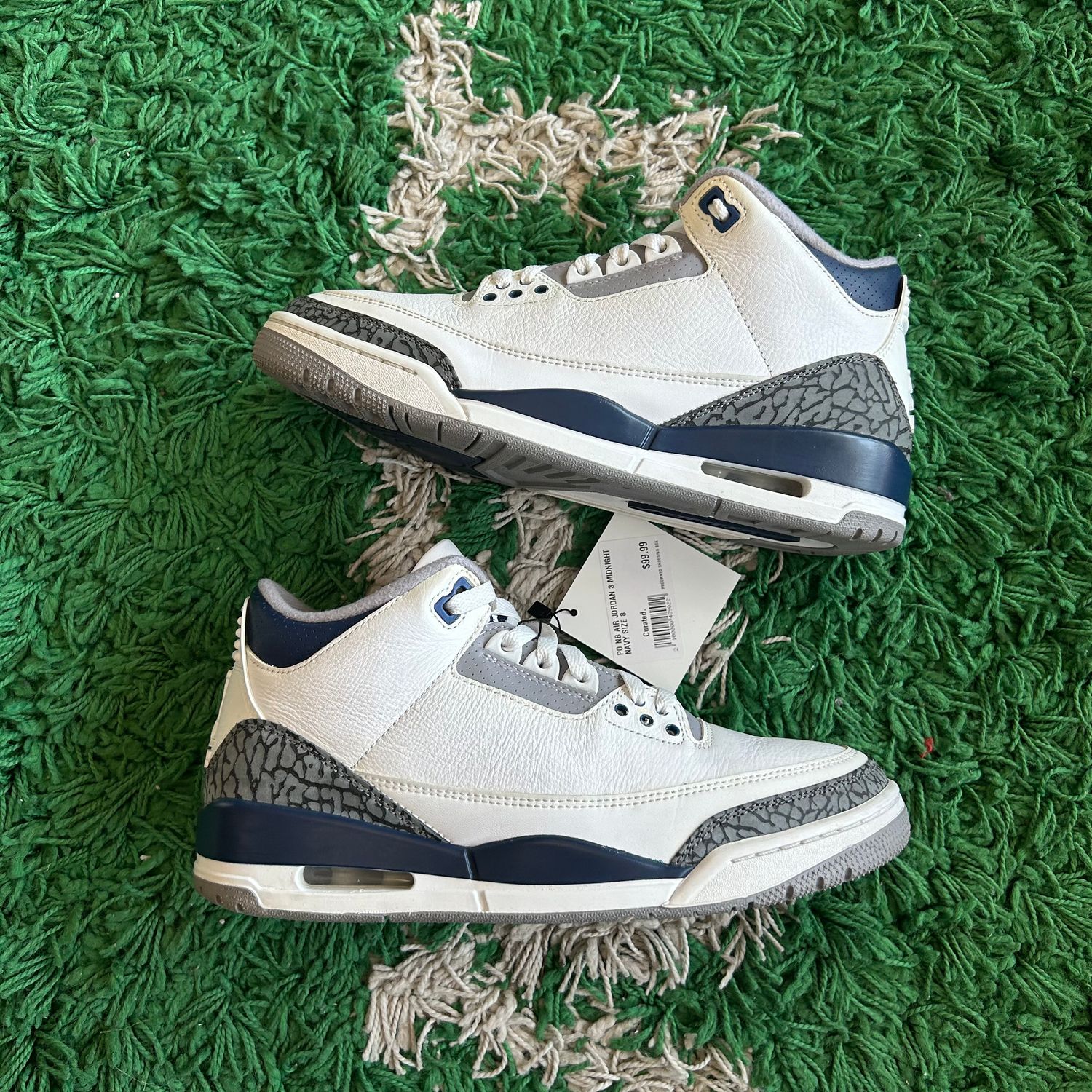 PO NB AIR JORDAN 3 MIDNIGHT NAVY SX SIZE 8