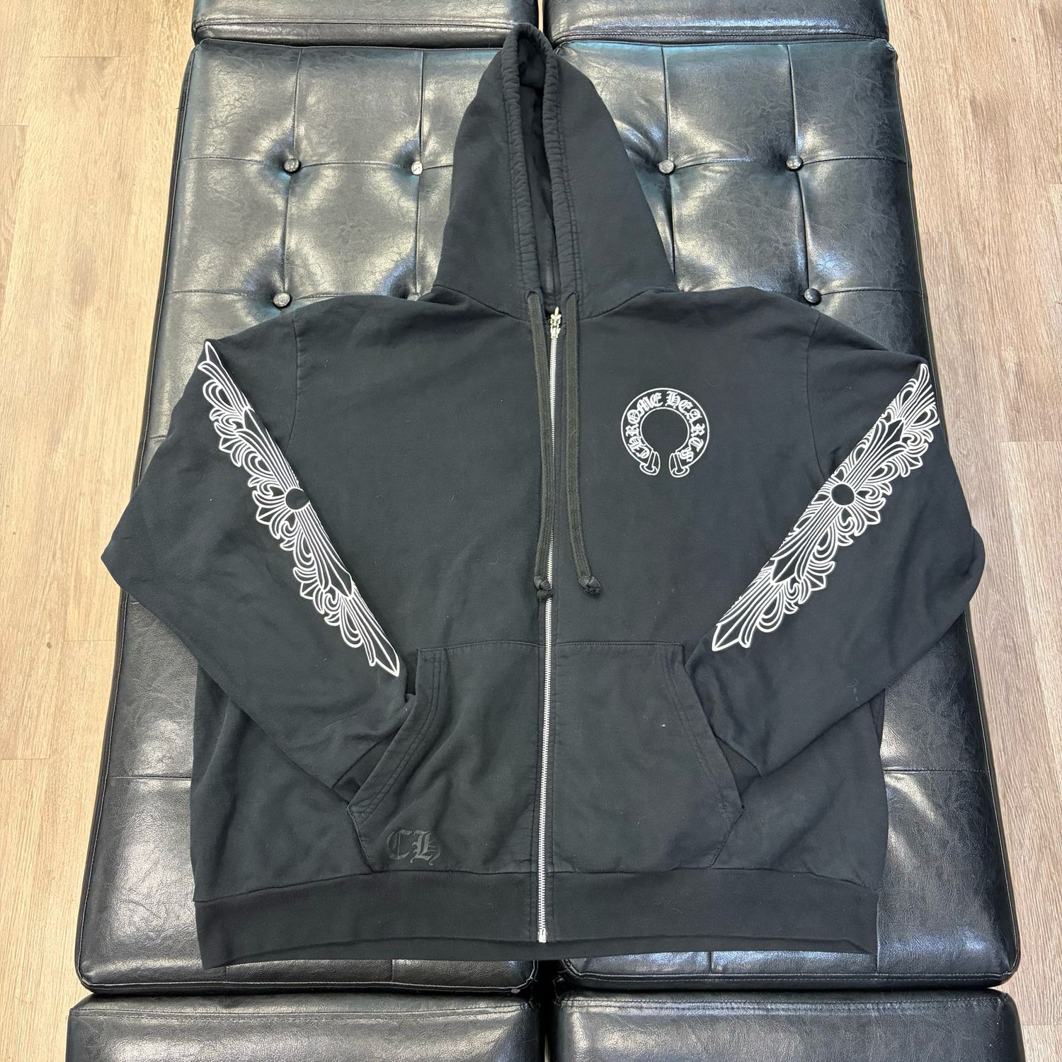 PO CH FLORAL HORSESHOE ZIP UP HOODIE BLACK SIZE 2XL
