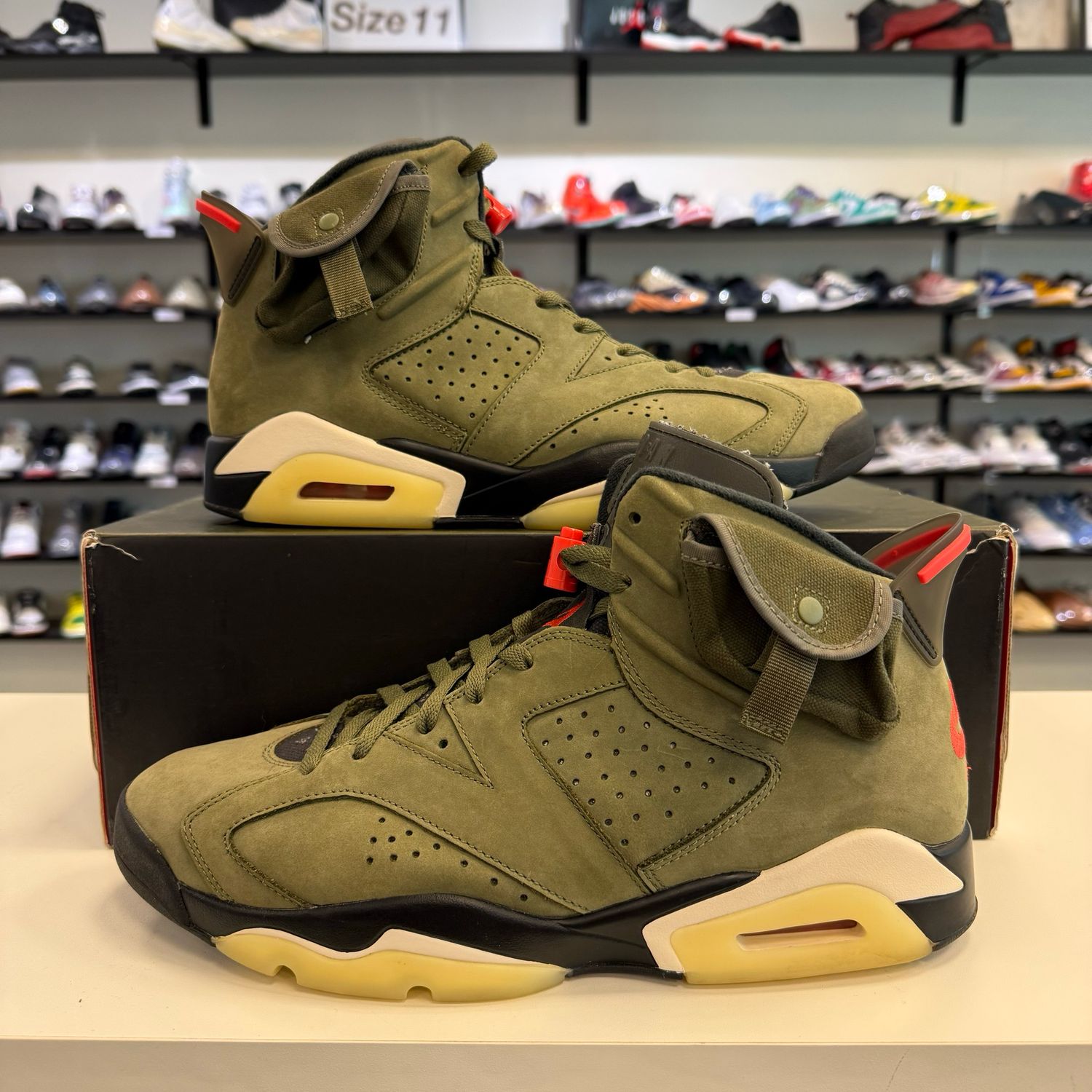 PO AIR JORDAN 6 TRAVIS SCOTT MEDIUM OLIVE SIZE 12