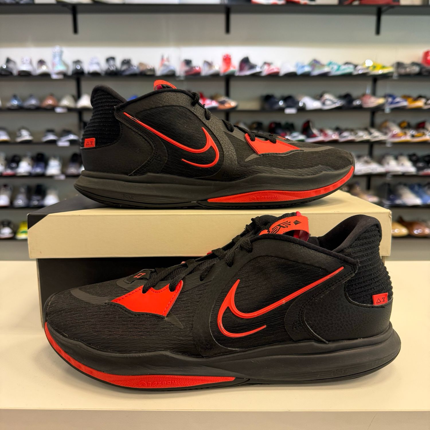 PO KYRIE 5 LOW BLACK BRIGHT CRIMSON SIZE 10