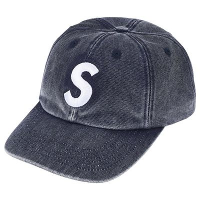 NEW SUPREME PIGMENT COATED S LOGO 6 PANEL CAP NAVY (SS26)