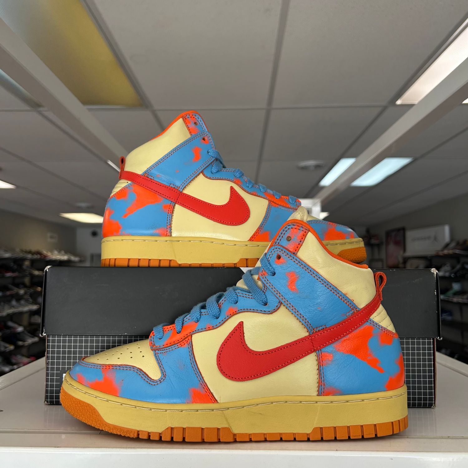 PO NIKE DUNK HIGH 1985 ORANGE ACID WASH SX SIZE 9.5