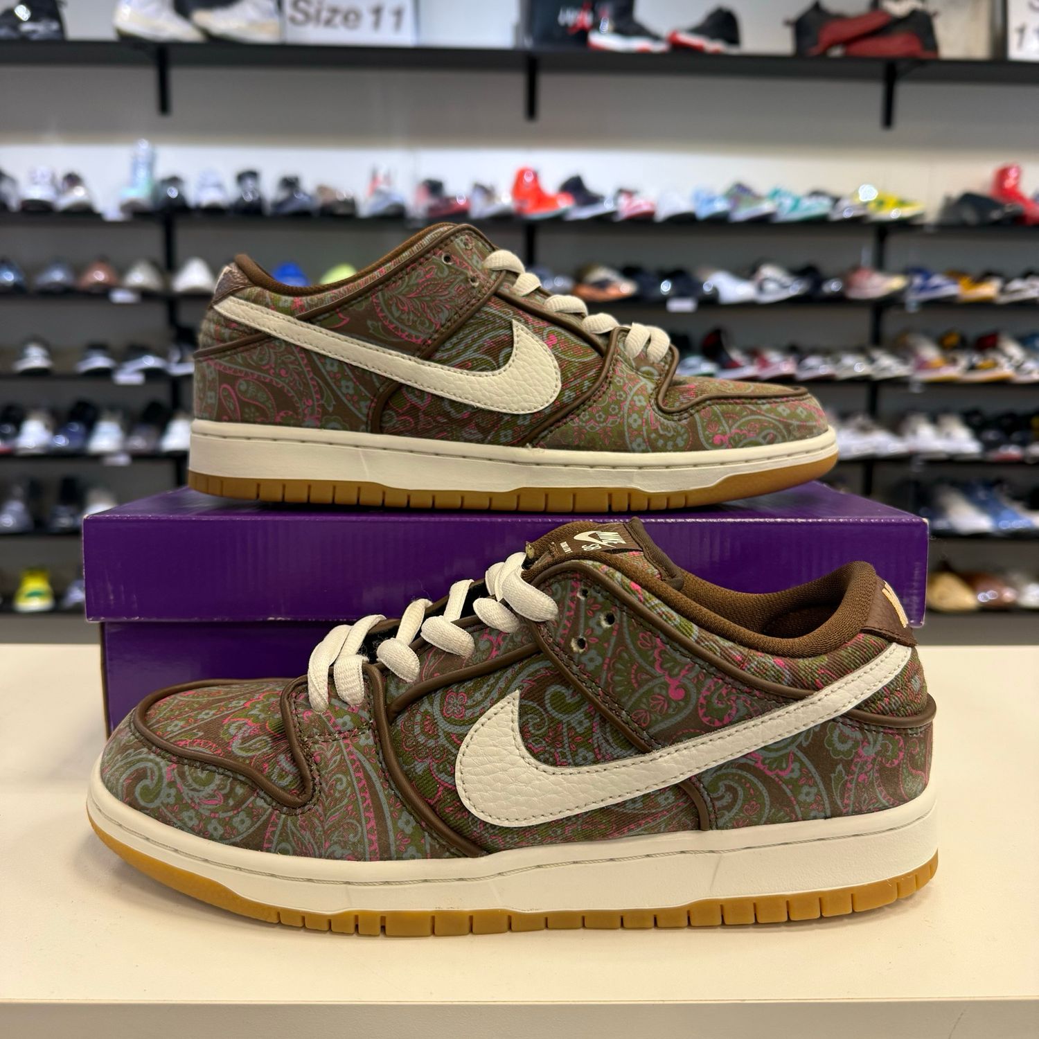 PO NIKE SB DUNK LOW PRO PAISLEY BROWN SIZE 9