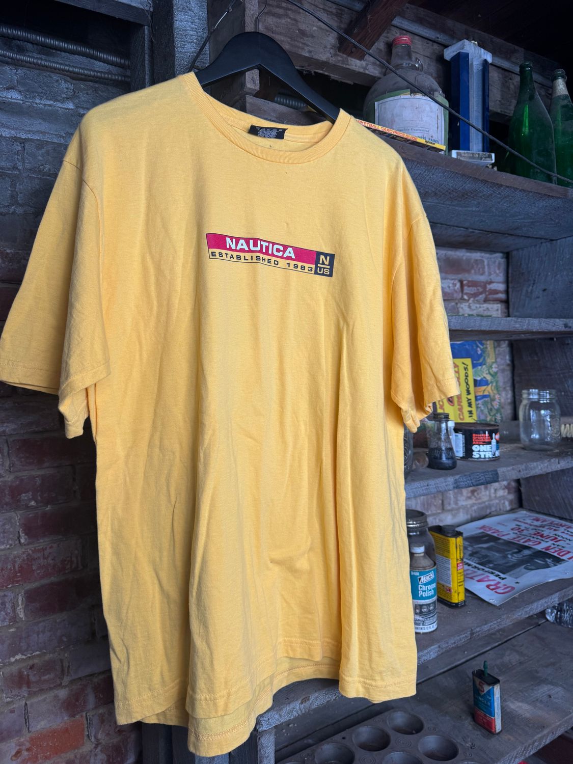 Vintage Nautica Sailing Yellow Tee Size XXL (23x29.5)
