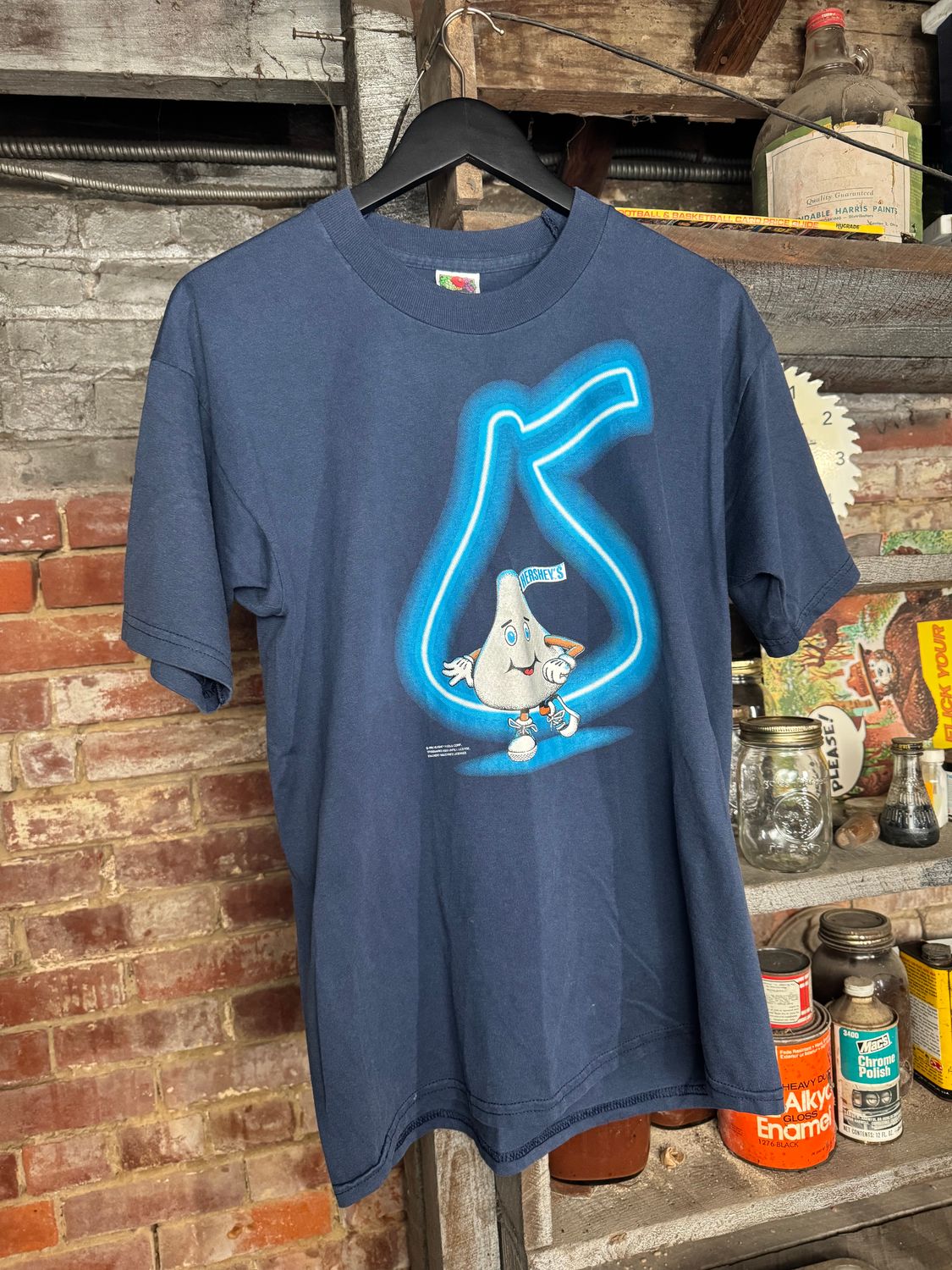 Vintage 1996 Hershey Kiss Promo Navy Tee Size L (19.5x27)