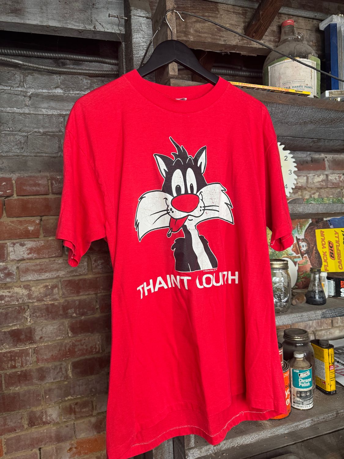 Vintage 1977 Sylvester The Cat Tee “Thaint Louith” Size XL (20.5x28.5)