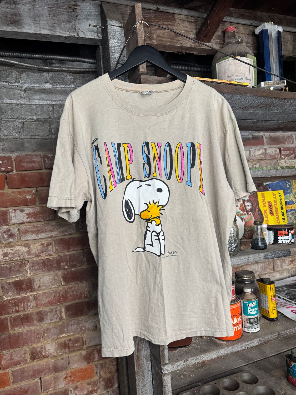 Vintage Camp Snoopy Beige Tee Size 2XL (25x28)