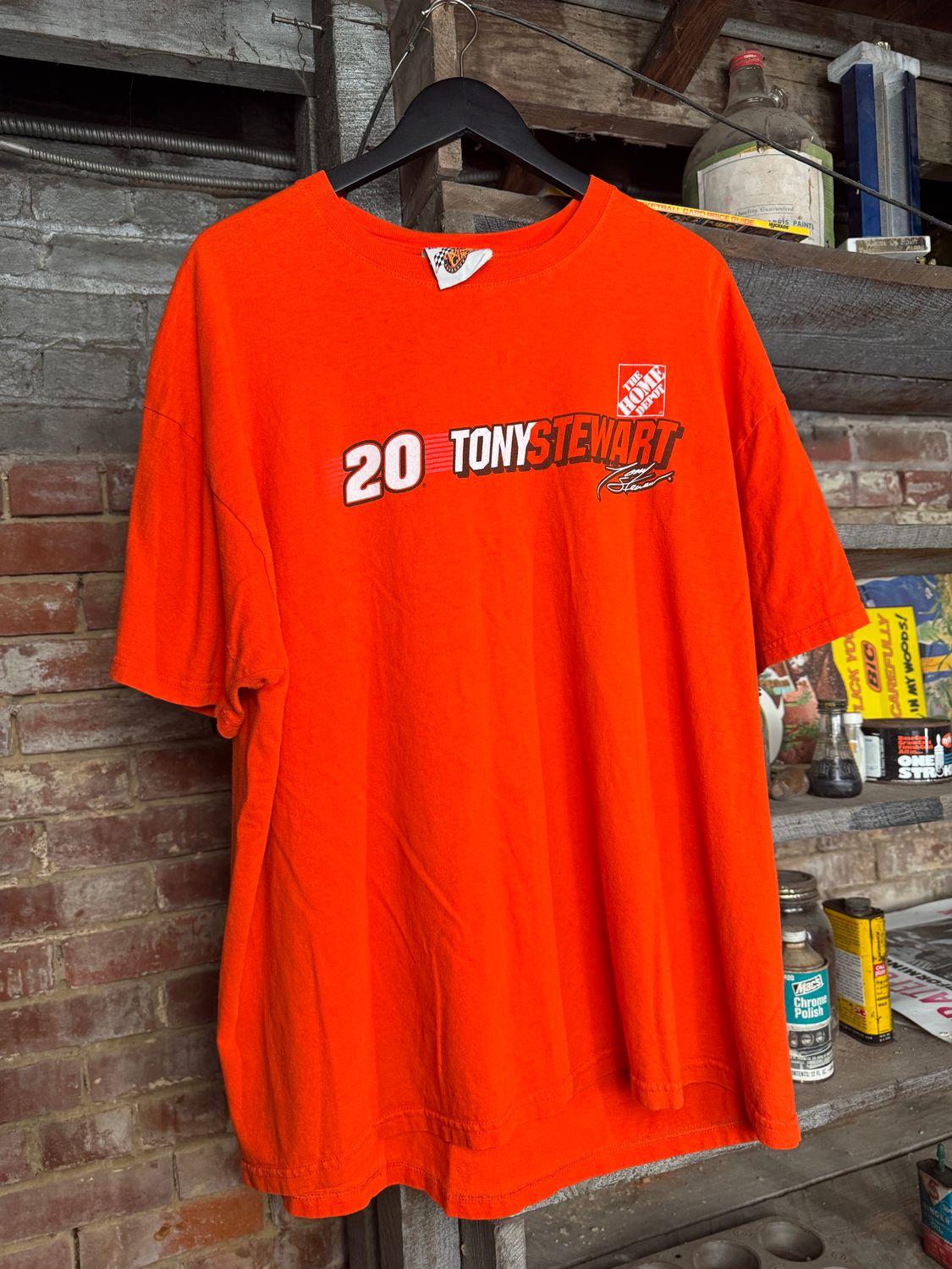 Vintage NASCAR Tony Stewart Home Depot Orange Tee Size 2XL (24.5x29.5)