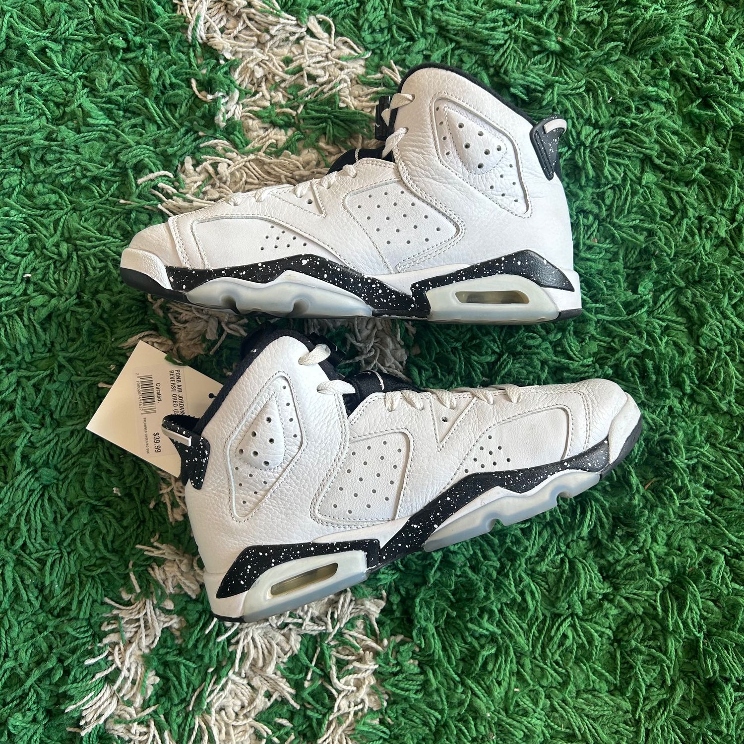PONB AIR JORDAN 6 RETRO REVERSE OREO (GS) SIZE 6.5Y