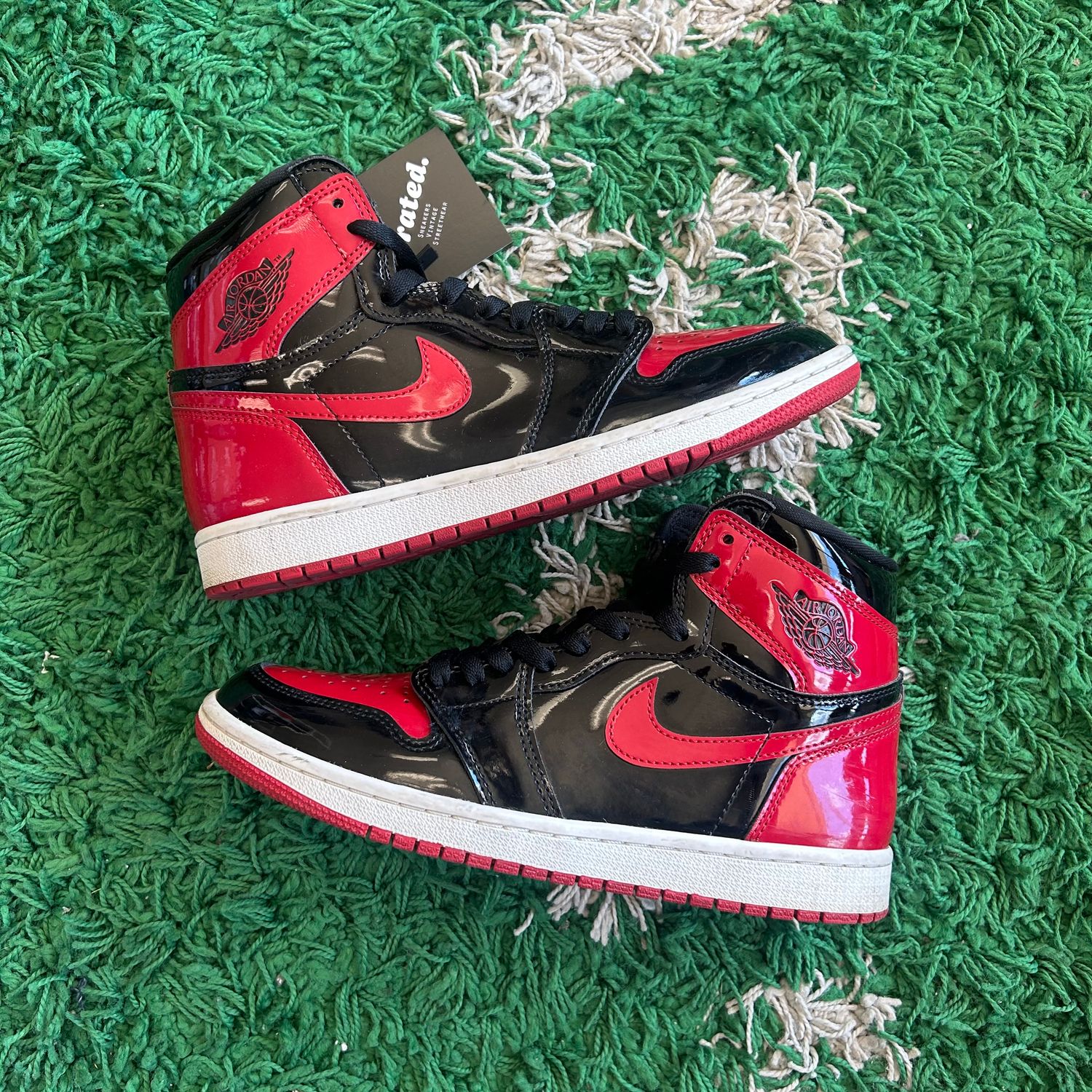 PONB AIR JORDAN 1 PATENT BRED SIZE 8
