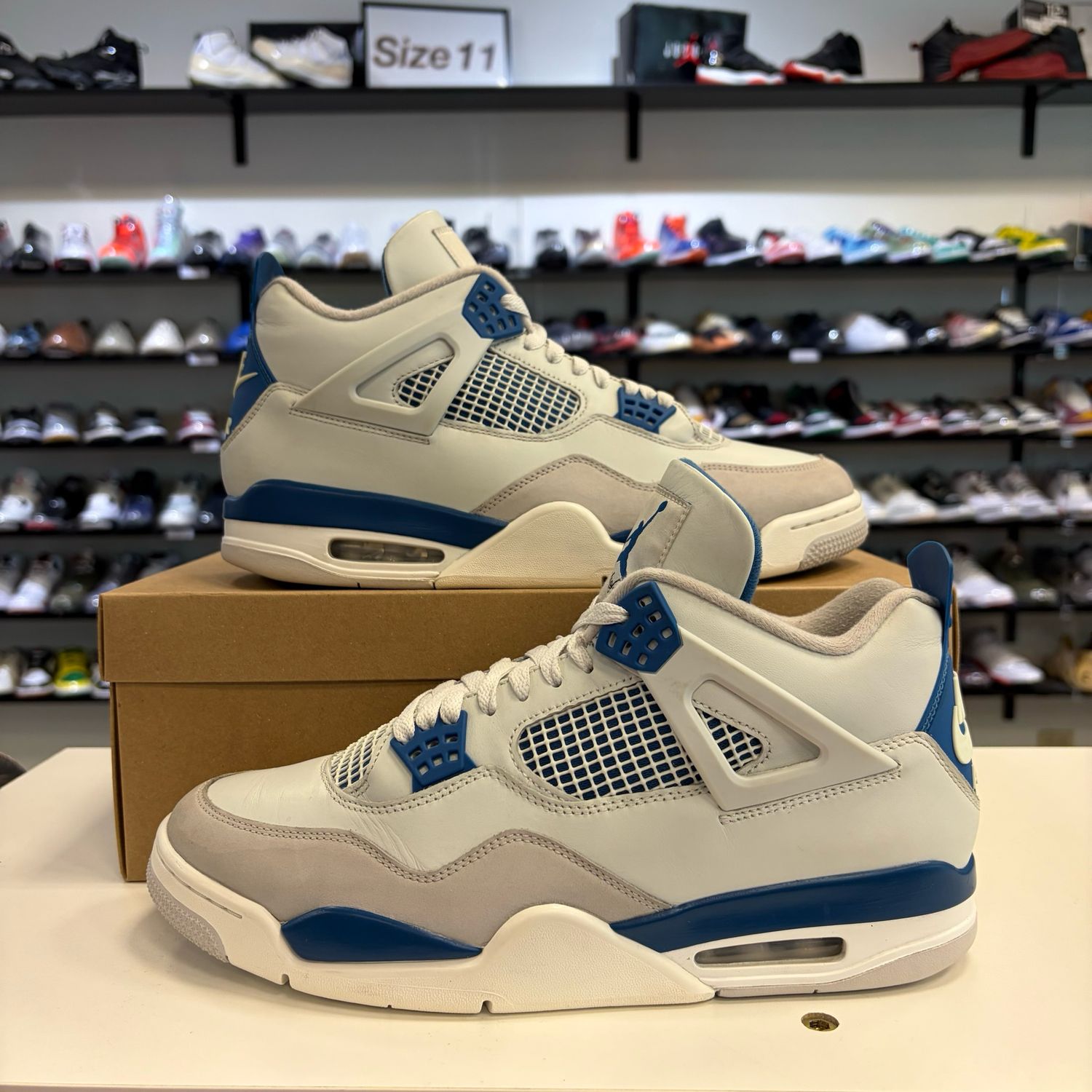PO3 NB AIR JORDAN 4 MILITARY BLUE SIZE 12