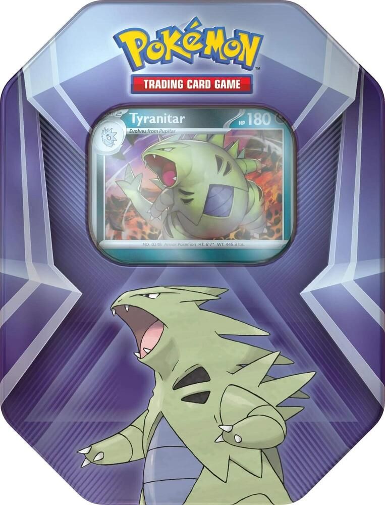 NEW POKEMON TRIPLE WHAMMY TIN (TYRANITAR)