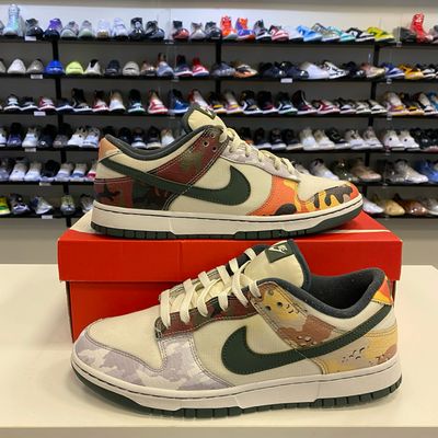 PO NIKE DUNK LOW SE SAIL MULTI CAMO SIZE 10