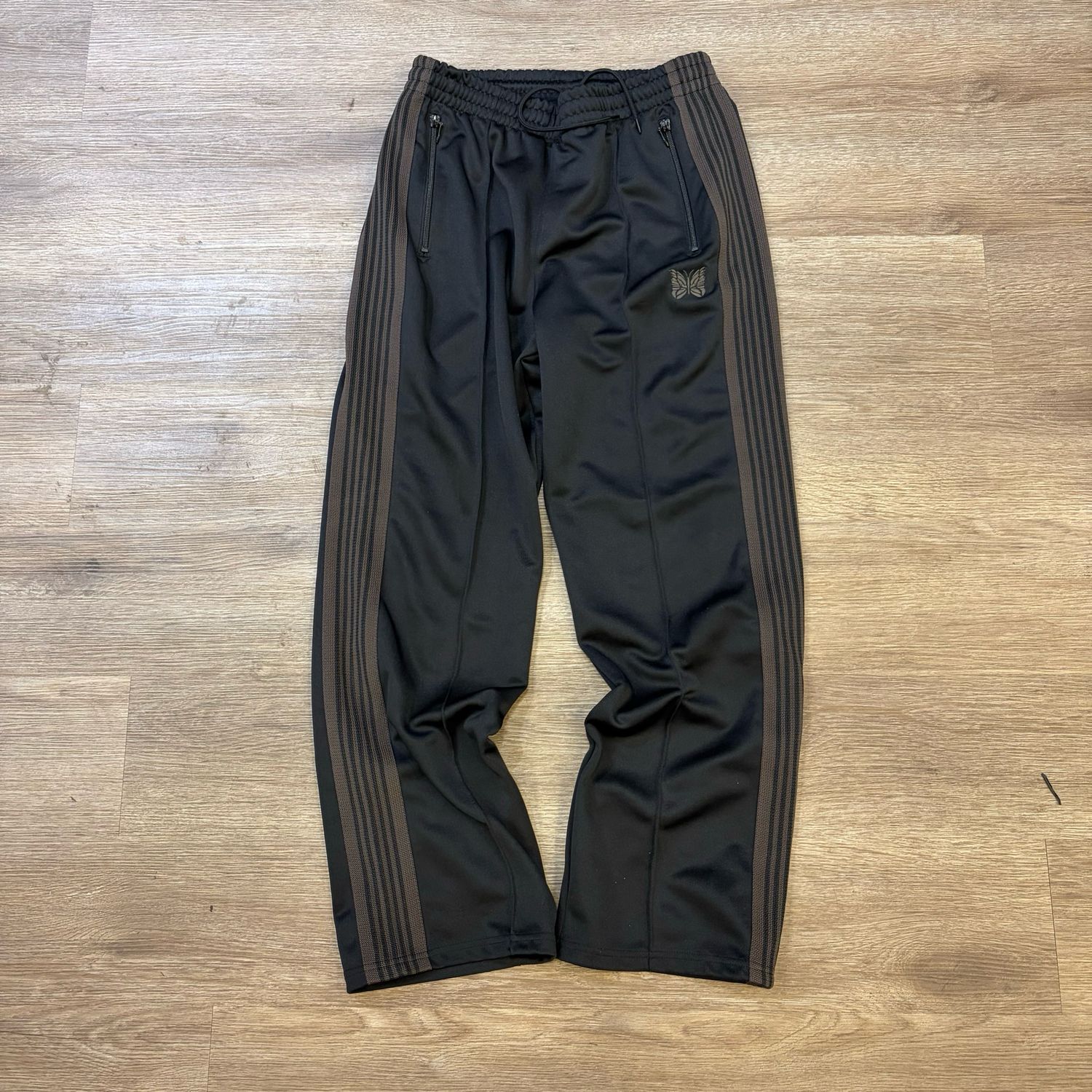 PO NEEDLES FLEECE TRACKPANTS BLACK SIZE SMALL