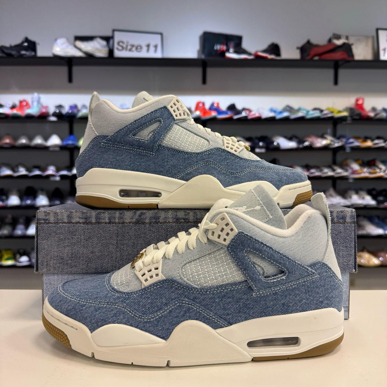 NEW AIR JORDAN 4 RETRO TEX DENIM WORN BLUE (W)