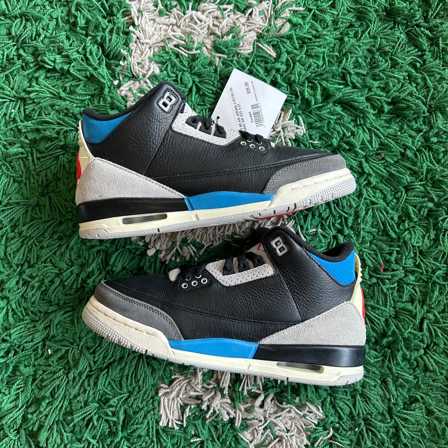 PO NB AIR JORDAN 3 RETRO OG RARE AIR SX SIZE 6.5Y