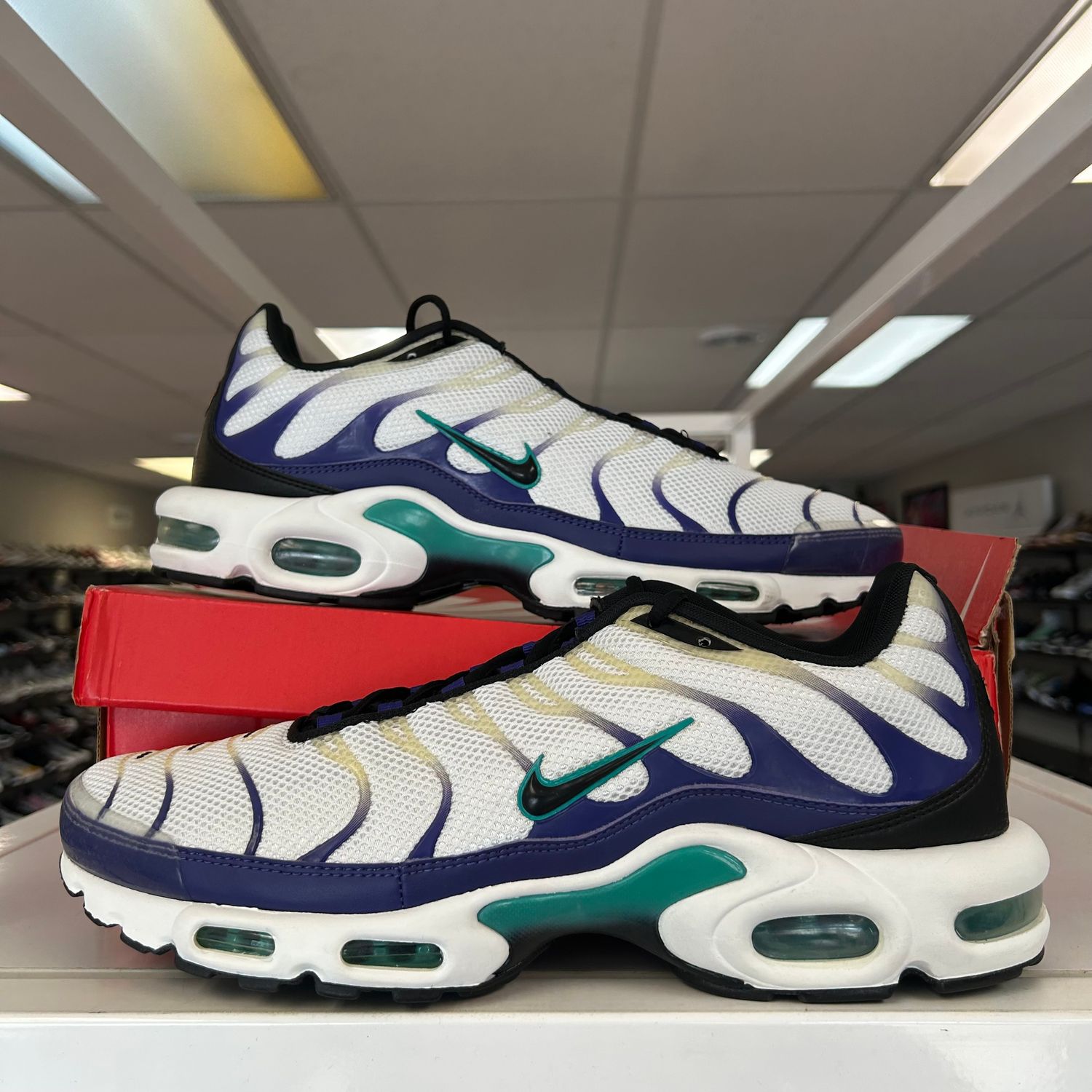 PO NIKE AIR MAX PLUS WHITE GRAPE ICE SX SIZE 13