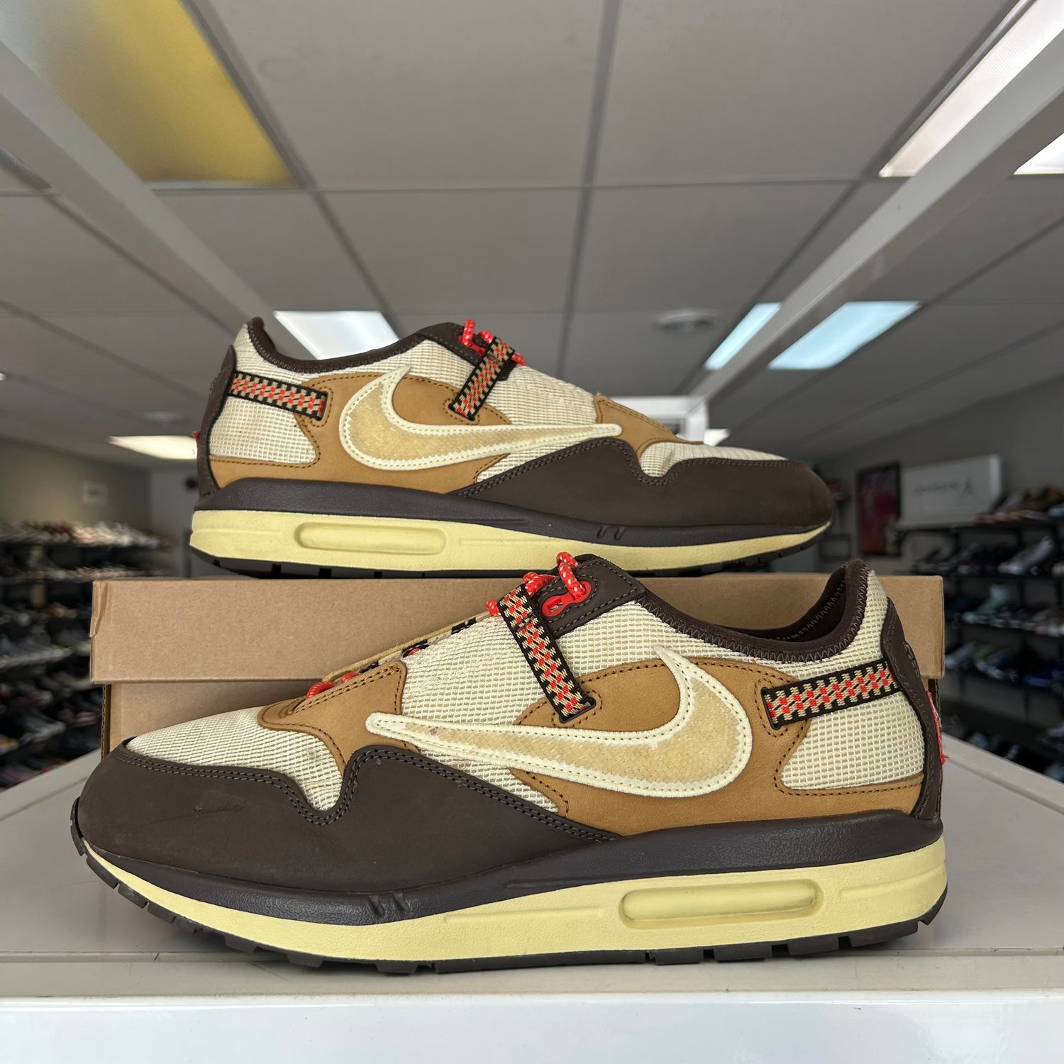 PO NIKE AIR MAX 1 TRAVIS SCOTT CACTUS JACK BAROQUE BROWN SX SIZE 12.5