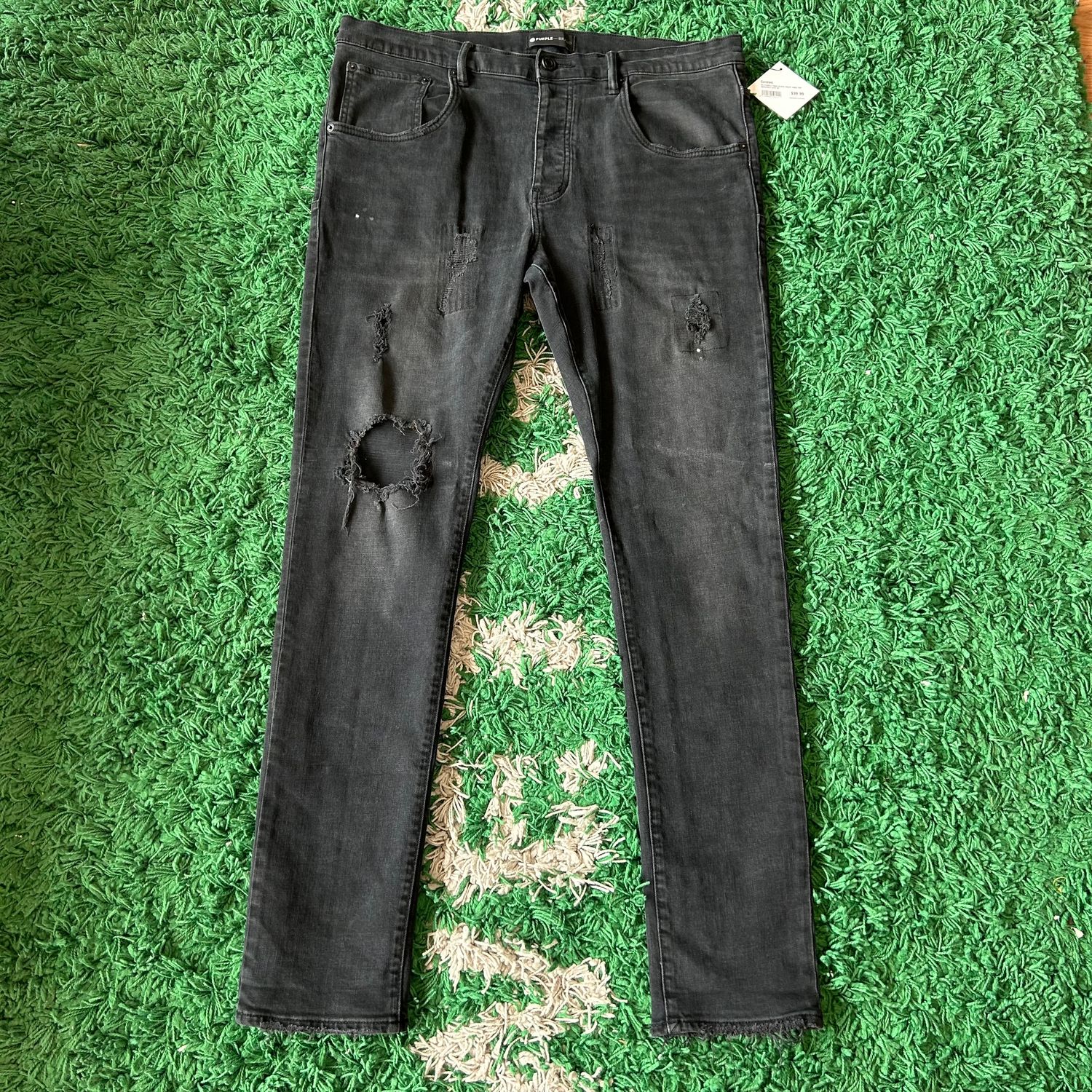 PO PURPLE P002 BLACK RIGHT KNEE RIP REPAIRED SIZE 36